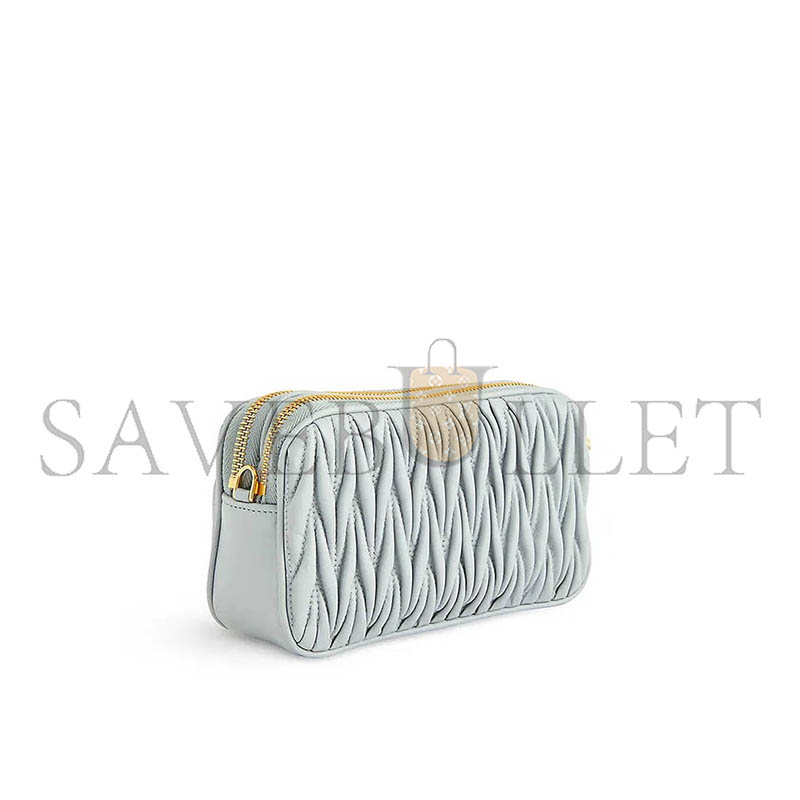 MIU MIU MATELASSE NAPPA LEATHER DOUBLE-LAYER CROSSBODY CAMERA BAG 5BP045 (18*10*5cm)